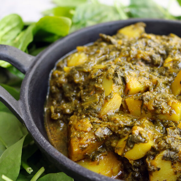 Potato and Spinach curry